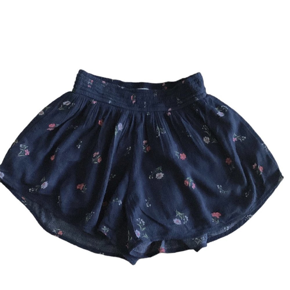 Hollister FloralShorts Sz XS Navy Blue 151K